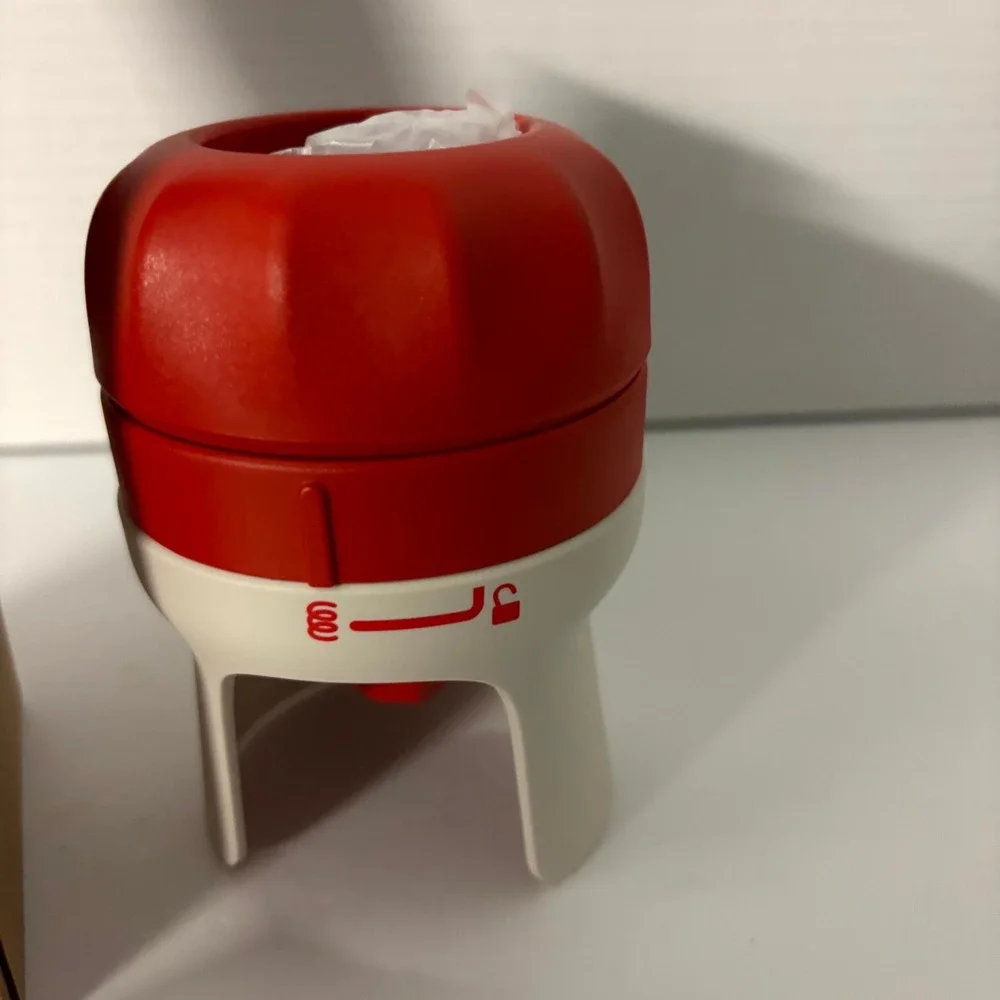 Tupperware Handy Spiral Vegetable Slicer Zoodle Maker Red White w/ Box Manual